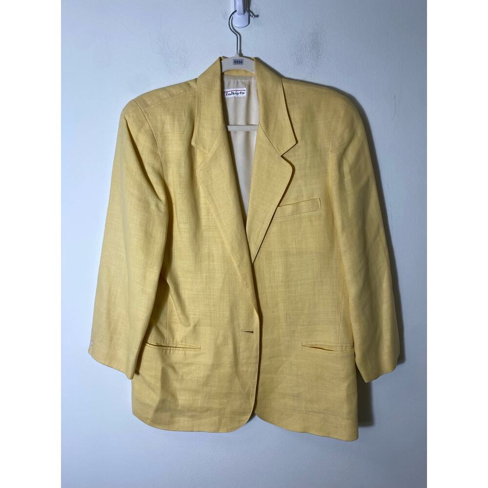 Talbots Sunshine Yellow 100% Linen Blazer